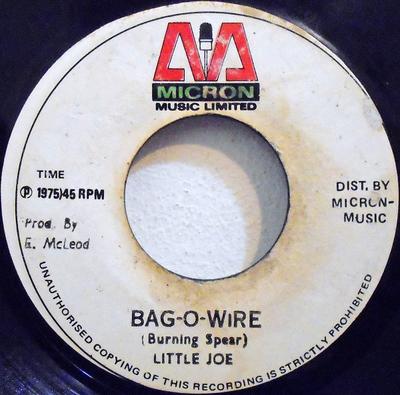 7inch Record LITTLE JOE / PRINCE FAR I - Bag-O-Wire / Let Jah Arise NONE Micron Music Li 1975 Jamaica Reggae, Ska & Dub Used