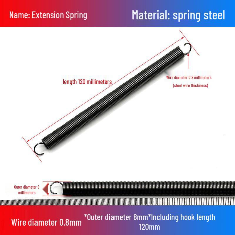 0.8mm Yellow Extension Spring with Hooks - Stapler Rebound Force 