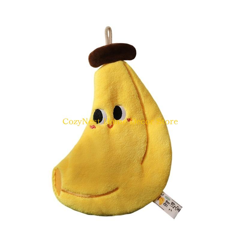 92MF Fun Hanging Hand Towel with Fruit Embroidery Soft and Durable for Bathroom Use