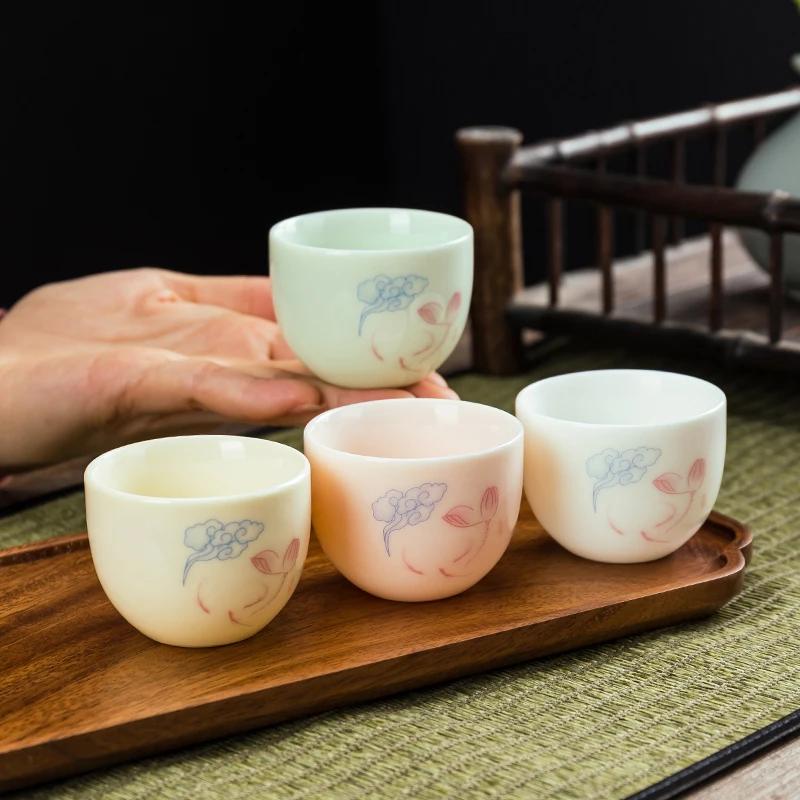 Chińska biała porcelanowa mała filiżanka do herbaty, domowa, osobista filiżanka, wysokiej jakości ceramiczny zestaw do herbaty Kungfu, akcesoria do ceremonii herbacianej