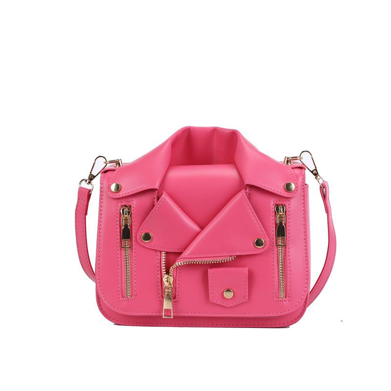 Personalized Rivet Leather Jacket Bag 2025 New Korean Version Fashion Candy Color Foreign Style Women's Shoulder Small Square Bag Pu