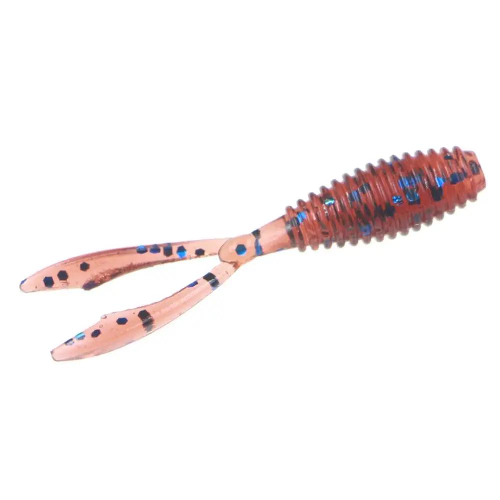 10pcs 36mm 0.3g Soft Fishing Lure Twin Tail Silicone Artificial Bait Wobbler Worm Lures Fluorescent Fishing Tackle for Ocean Sea