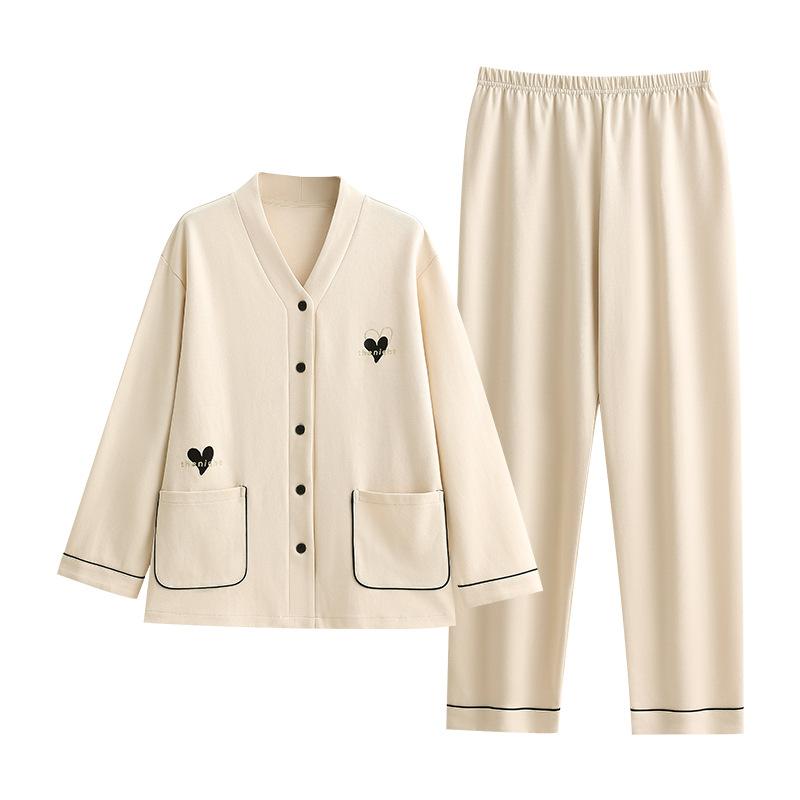 Pajamas Women'S Pure Cotton Long-Sleeved Women'S Women'S Autumn And Winter Thin Casual Loungewear
