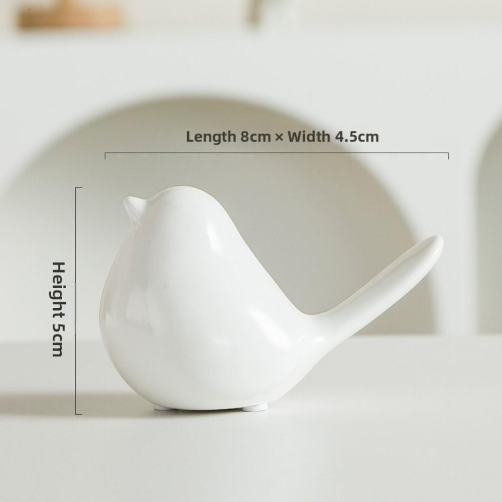 Nordic Style Bird Sculpture Modern Bookshelf Bird Ceramic Figurines Black White Art Deco Animal Statue Ornaments Table Display