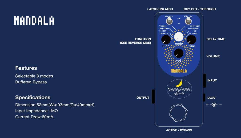 Bananana Effects MANDALA Glitch Pedal -