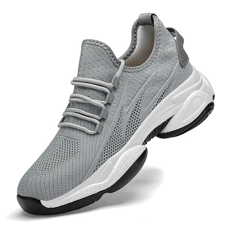 8219 Men s Height-Boosting Flyknit Running Shoes with Thick Platform Sole - Breathable Mesh, Casual, Spring/Summer Sports Sneakers 40