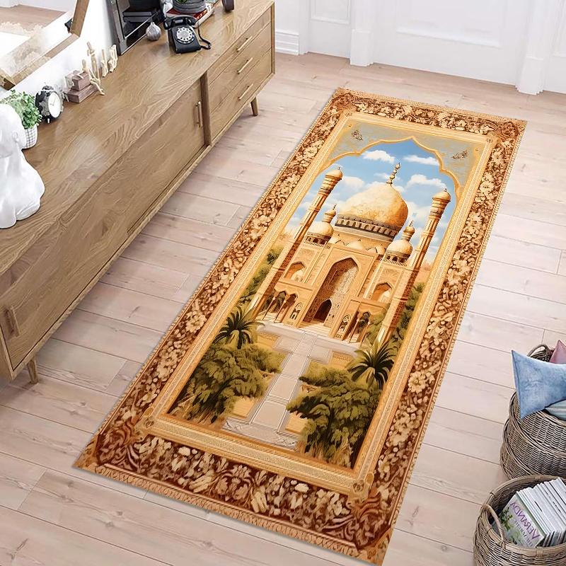 Islamic Mosque Hallway Rug Runner Carpet Mat Taj Mahal Pattern Home Decoration Floor Rugs for Living Room Bedroom Entryway