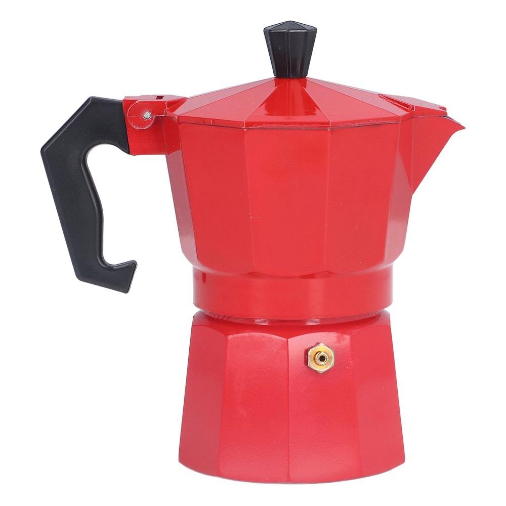 Red Moka Pot Aluminum Italian Coffee Maker Coffee Supplies Coffee Maker  Coffee Making
