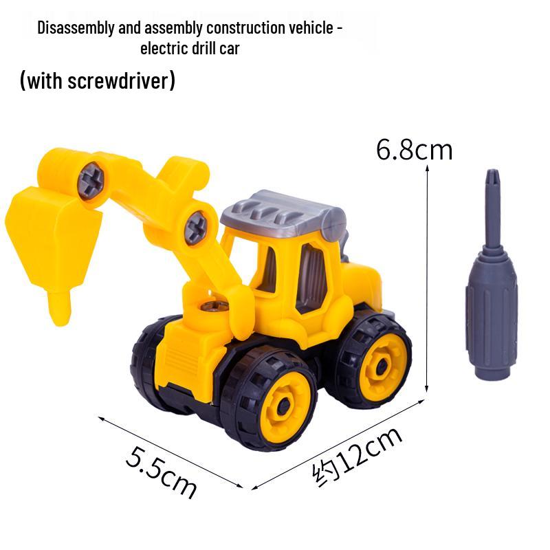 Construction Vehicle Cake Toppers: Excavator, Bulldozer, Roadblock Inserts, Figurines for Boys' Birthday