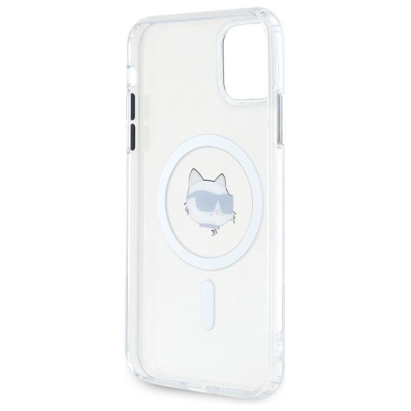 Karl Lagerfeld Klhmn61Hlschh Iphone 11   / Xr 6.1 Biały/White Hardcase Iml Metal Choupette Head Magsafe
