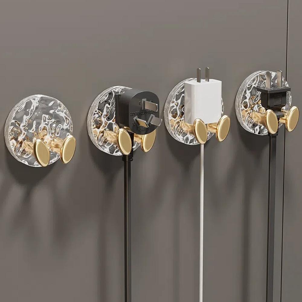 4pcs Punch-free Power Plug Socket Holder PET Wall Hanging Hook New Wall Storage Hook