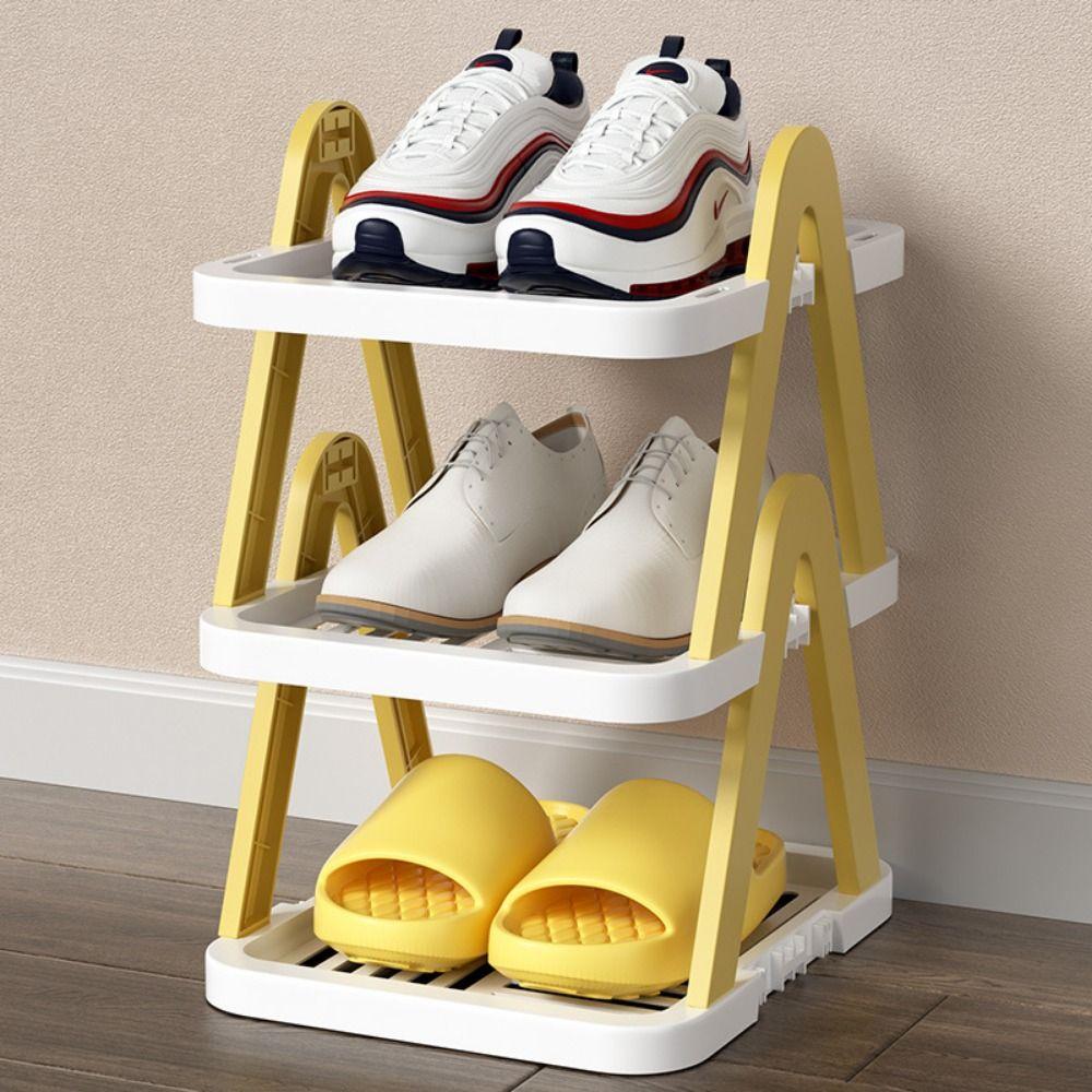 Space Saving Shoe Cabinet Storage Plastic Cosmetic Storage Rack Shoe Storage Organizer  Hallway