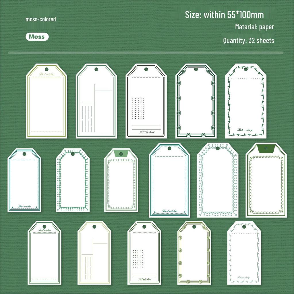 RetroStory Handwritten Memo Paper - 32-Sheet Creative Tag Series for Retro Decorations