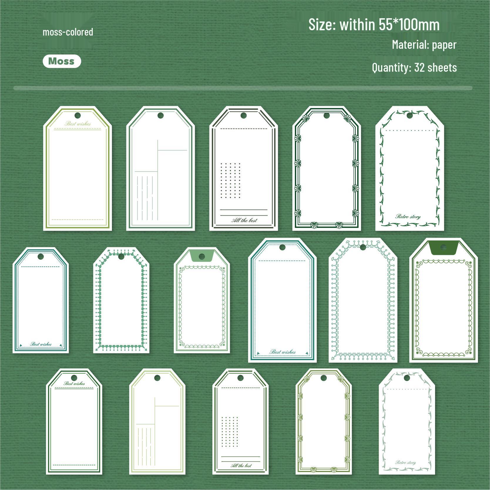 

Бумага для заметок RetroStory - 32 листа, серия креативных бирок для ретро-украшений