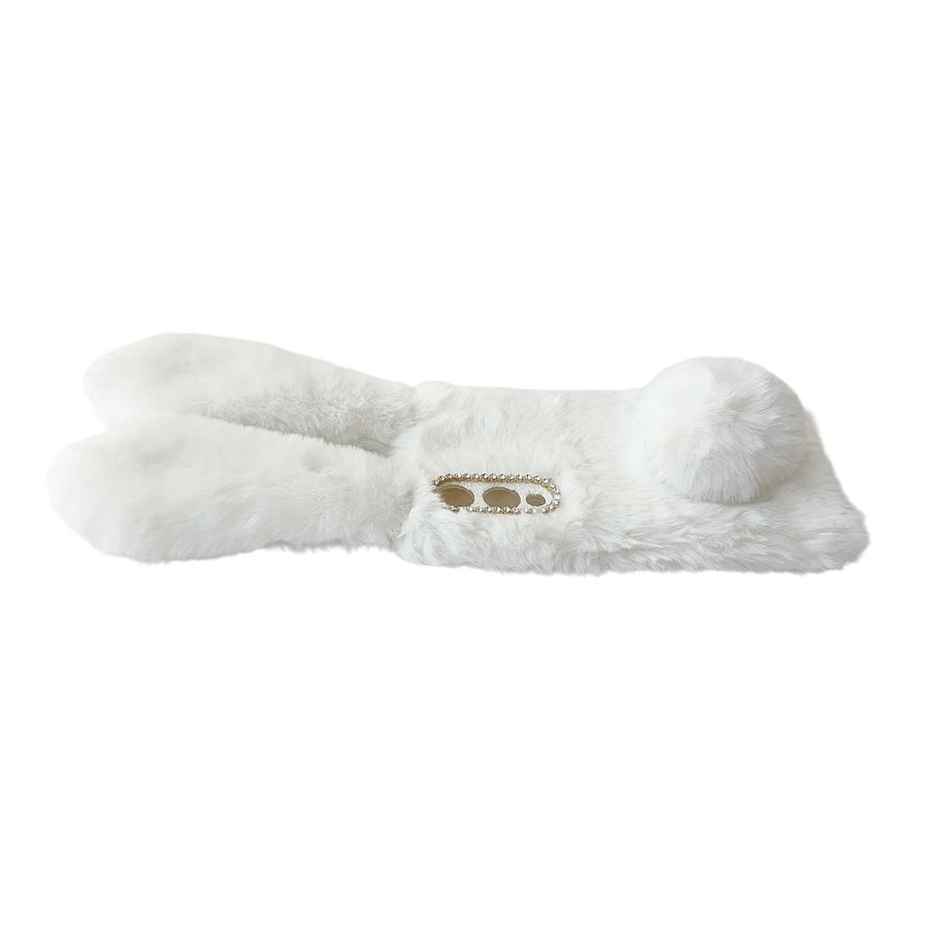 For Samsung Galaxy S25 Edge Case Plush Cute Bunny Winter Fluffy TPU Phone Cover