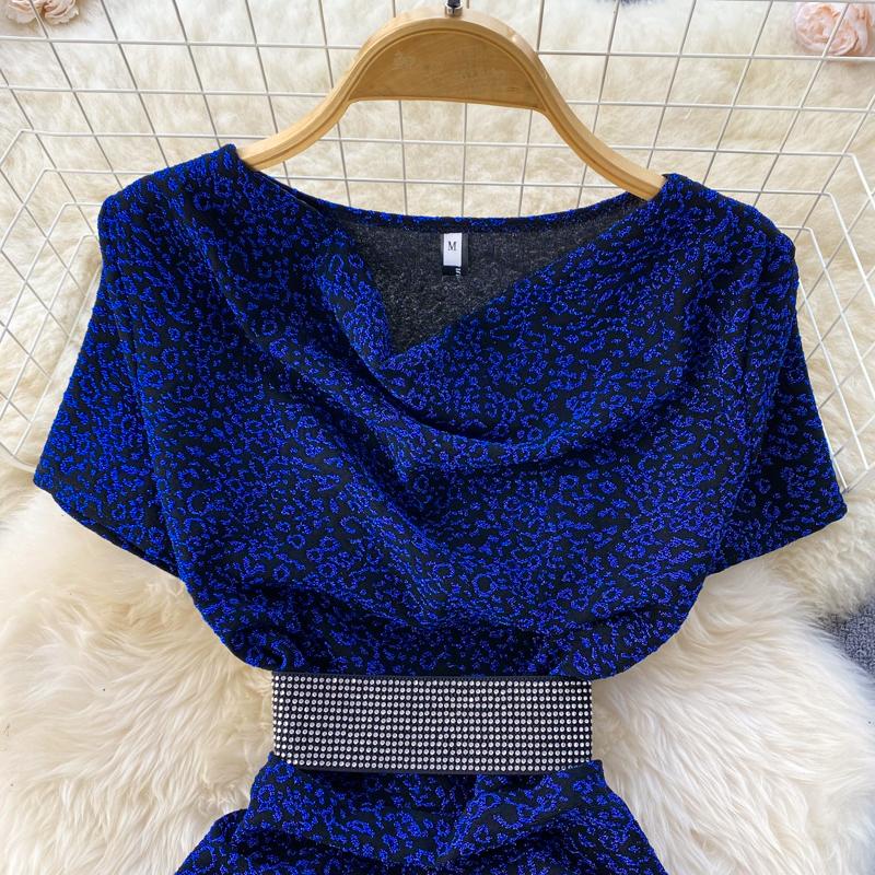 Cheap RUGOD Temperament Swing Collar Face Sequins Short-sleeved Slim ...