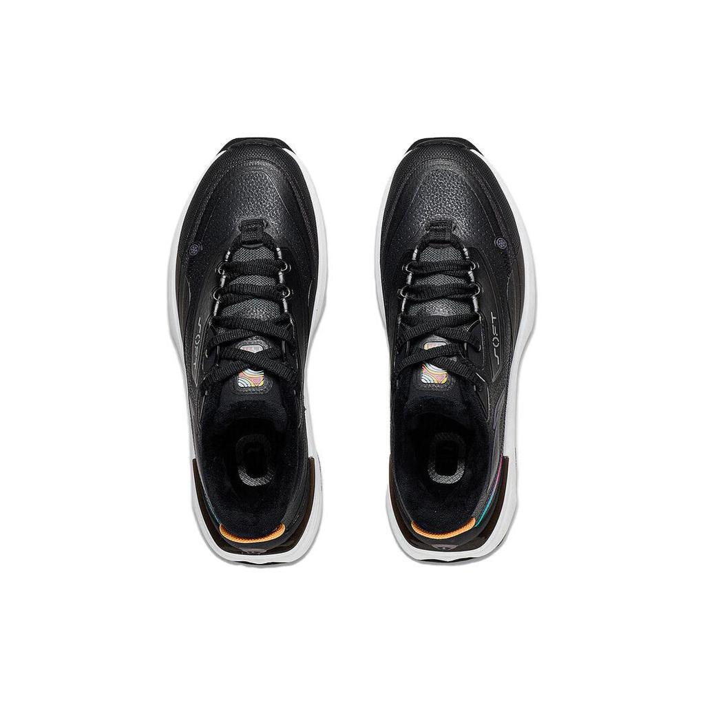 New LiNing SOFT WARM Warm Low Top Casual Shoes Men's Black Shiny Orange Fleece Lined AGLT123-2