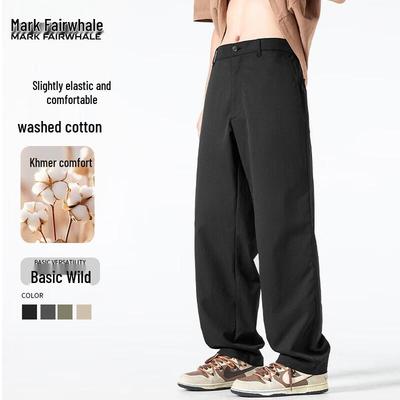 Pantalon décontracté droit en coton lavé pour homme Mark Fairwhale