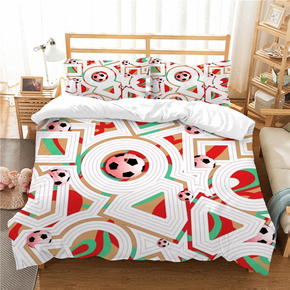 Bytový textil Povlečení Oblek s povlakem na polštář Fotbalový obraz Queen King Size Povlečení Vintage Povlak na přikrývku