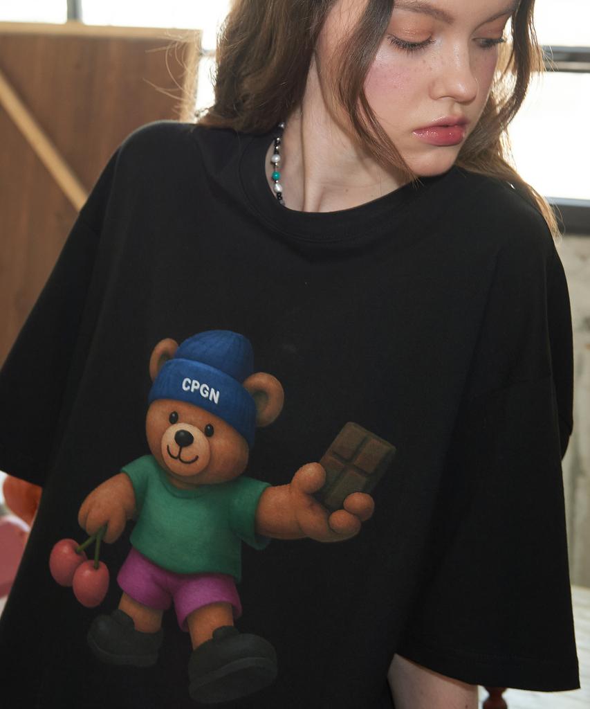 CPGN STUDIO Dtp Cherry Bear Short Sleeve T-Shirt Black