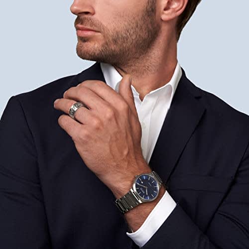 BERING Men's Analog Solar Watch, Collection Model 15239-777, Titanium Strap & Sapphire Crystal Link Belt, Officially Imported, 3-Year Warranty, Scratc