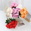 7 Heads Peony Buds Artifiical Flower Branch 44cm Height with Green Leaves Simulation Flower Flexible Stems Wedding Bouquet