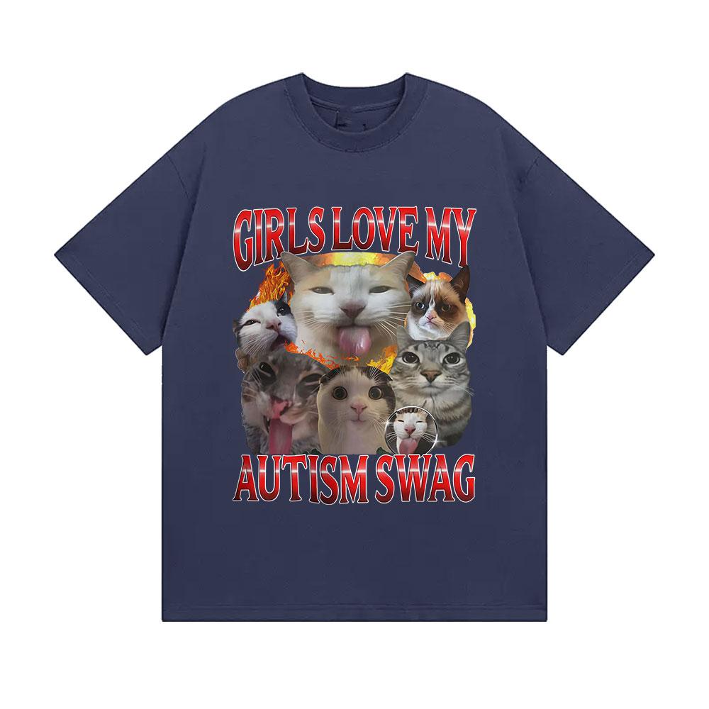 Funny Cute Cat Meme Graphic T-Shirt Men Women Casual Short Sleeve TShirt Fashion High Quality Cotton T Shirts Top