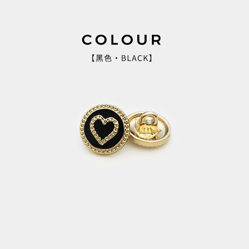 

10pcs Fashion Peach Heart Metal Shirt Buttons Round Shirt Buttons Red Love Women s Top Dress Buttons 11mm чорний