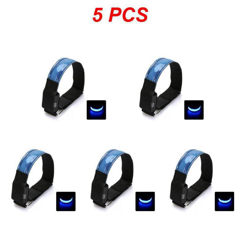 

USB светодиодный светящийся ночной бег велосипедный браслет на руку браслет ночной светящийся светоотражающий ремень безопасности для спорта на открытом воздухе флуоресцентный браслет Trial Pack 1PC