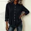 Women's Casual Long Sleeve Pleated Button Down Blouse
