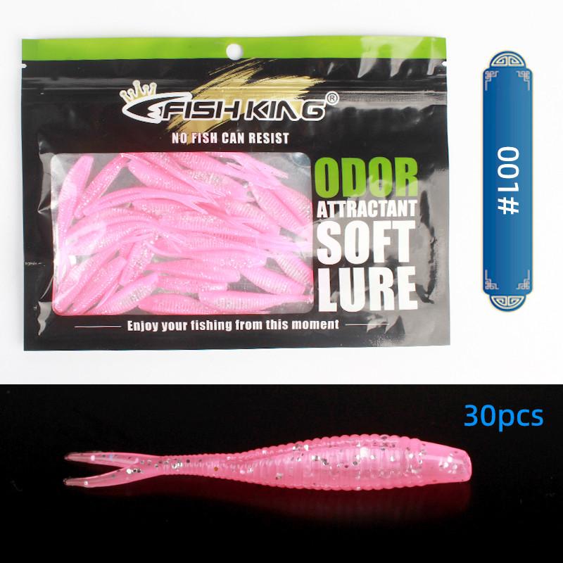 

FTK 30 шт., приманка с ножничным хвостом, искусственная приманка, мягкая силиконовая приманка, пластиковая приманка для червячной отсадки розовый