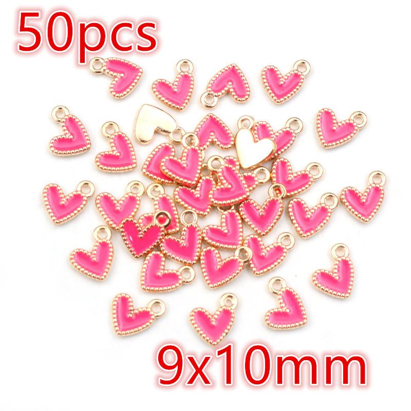 

30-50Pcs 9x10mm/15x13mm Small Alloy Heart Charms Cute Love Pendants For DIY Bracelet Necklaces Jewelry Making Accessories