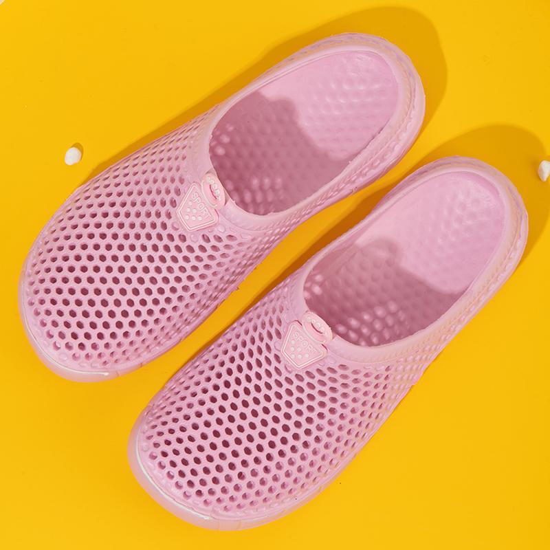 

2025 лето новые парные сабо сандалии тапочки модные домашние пляжные легкие и удобные большого размера 41 розовый