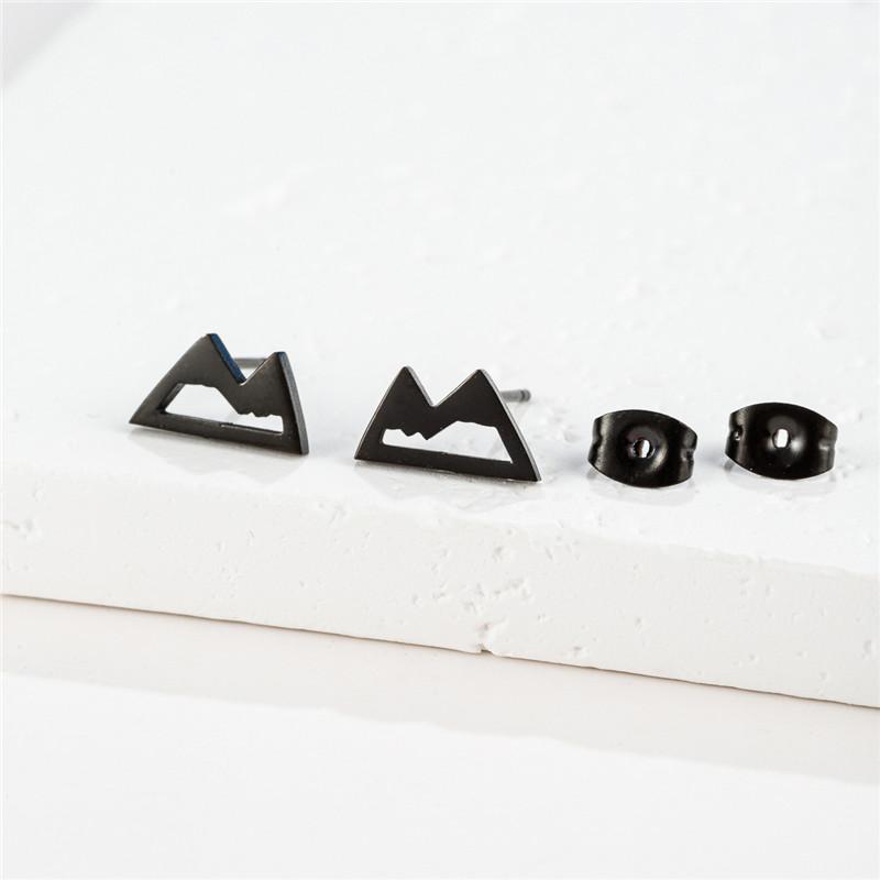 Minimalist Jewelry Hollow Snow Mountain Stud Earrings for Women Men Punk Mountain Peak Earings Holiday Travel Gift