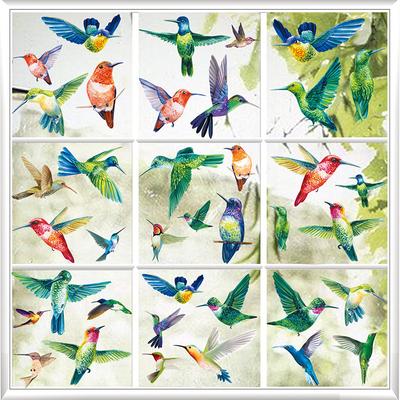 Colorful, Hummingbird, Simple, Anti-collision Glass Sticker, Home Office, Window Glass Sticker, Refrigerator Decoration