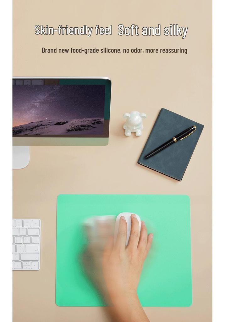 Gesong Non-slip Liquid Silicone Mouse Pad - Dirt-resistant, Small Creative Desk Pad for Office & Gaming Keyboard