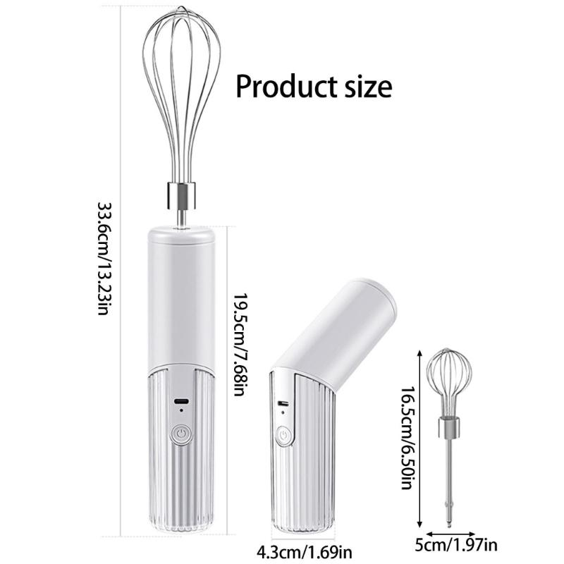 Small Handheld Mixer 3 Speed Mode Wireless Operation Foldable Storage Double Stainless Steel Whisks Attachments