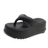 Simple flip-flops women's summer outer wear toe non-slip muffin thick-soled high-heeled seaside beach cool slippers