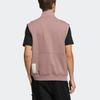 Adidas Solid Color Embroidered Logo Zip-Up Stand Collar Vest Unisex Vests Pink HN8957