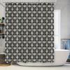 Modern Classic Retro Pattern Shower Curtain Set For Bathroom Decor – Black Beige Geometric Print Fabric Waterproof Bath Liner Ho