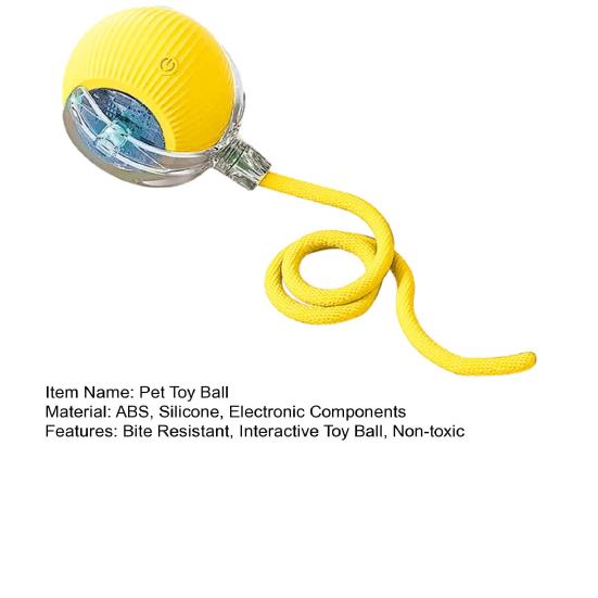 Interactive Cat Ball 3 Modes Automatic Rolling Ball with Rope Fast Charging Cat Safe Self-Entertainment Toy for Cats And Small Dogs