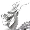 Copper Silver Dragon Holding a Crystal Ball, Feng Shui Good Luck Ornament, Goods, Item
