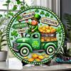 2D Flat 20cm Happy St.patrick's Day Hat Wooden Wall Hanging Decor - Car Balloon Universal Holiday Wooden Pendant, Home Decoration, Welcome Sign Party