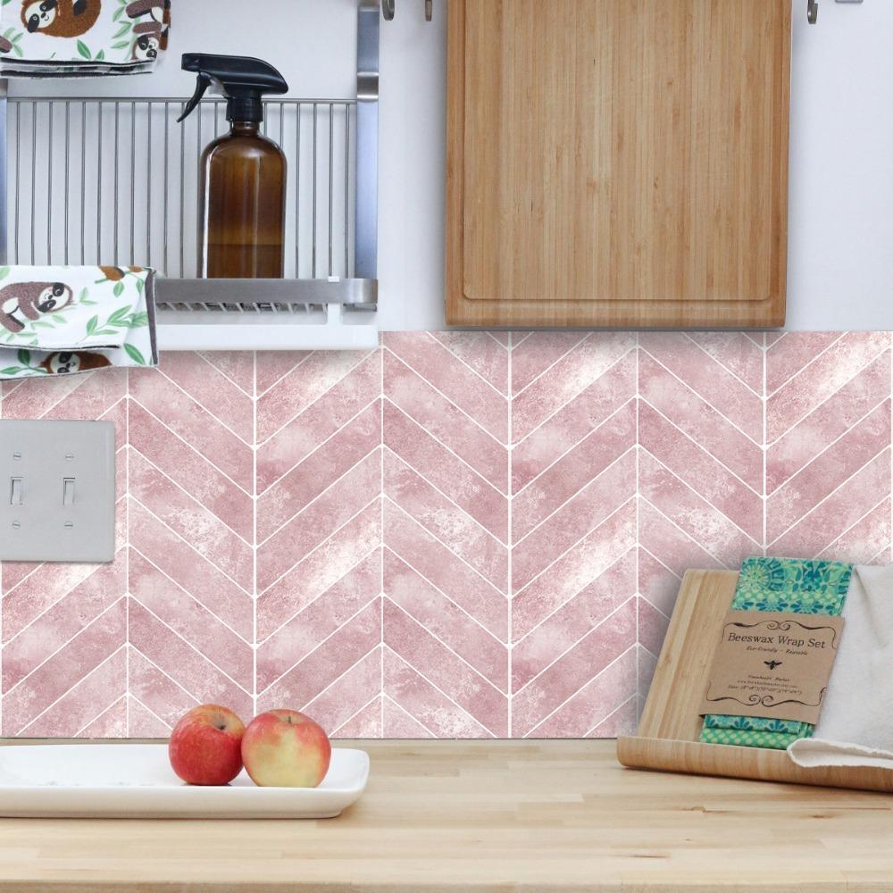 Waterproof Peel and Stick Backsplash 11.4" X 9" Wall Tile Durable Wallpaper  for Kitchen Bathroom