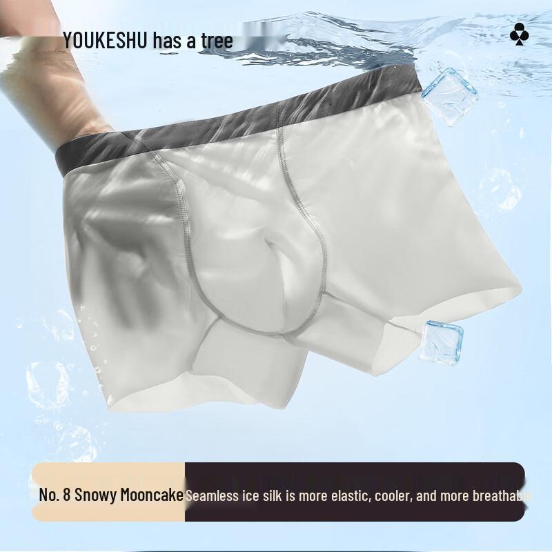 

Youkeshu N°8 Ice Skin Men s Ice Silk Seamless Boxer Briefs L