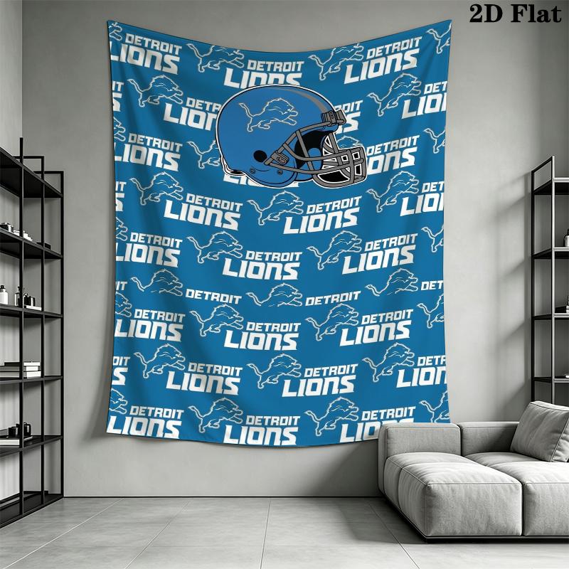 Detroit Lions Wall Tapestry Aesthetic Wall Hanging Printed Fabric Blanket Decorative Tapestries for Bedroom Living Room Home Decor