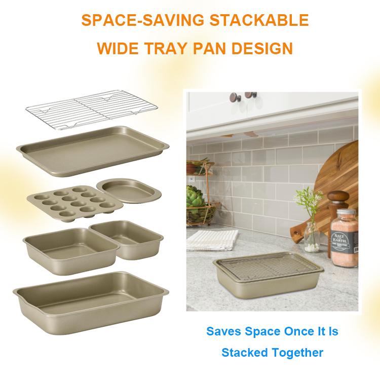 Satın alın Customized 7 Set Stackable Multifunction Carbon Steel Cakes ...