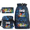Cartoon Teacup Head Cuphead Student School Bag Backpack Three-piece Set Children's Shoulder Bag Pencil Bag