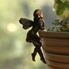 1 Pcs Angel Girl Hanging Cup Resin Decoration Fairy Combination Flower Basket Edge Decoration Garden Design Fairy Pot Huggers