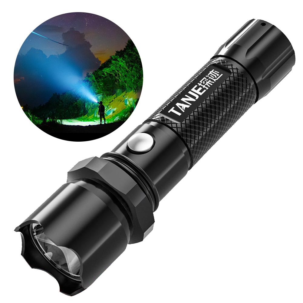 LED Tactical Flashlight USB Rechargeable Focusing Light Multifunctional Mode Portable Outdoor Camping Flashlight